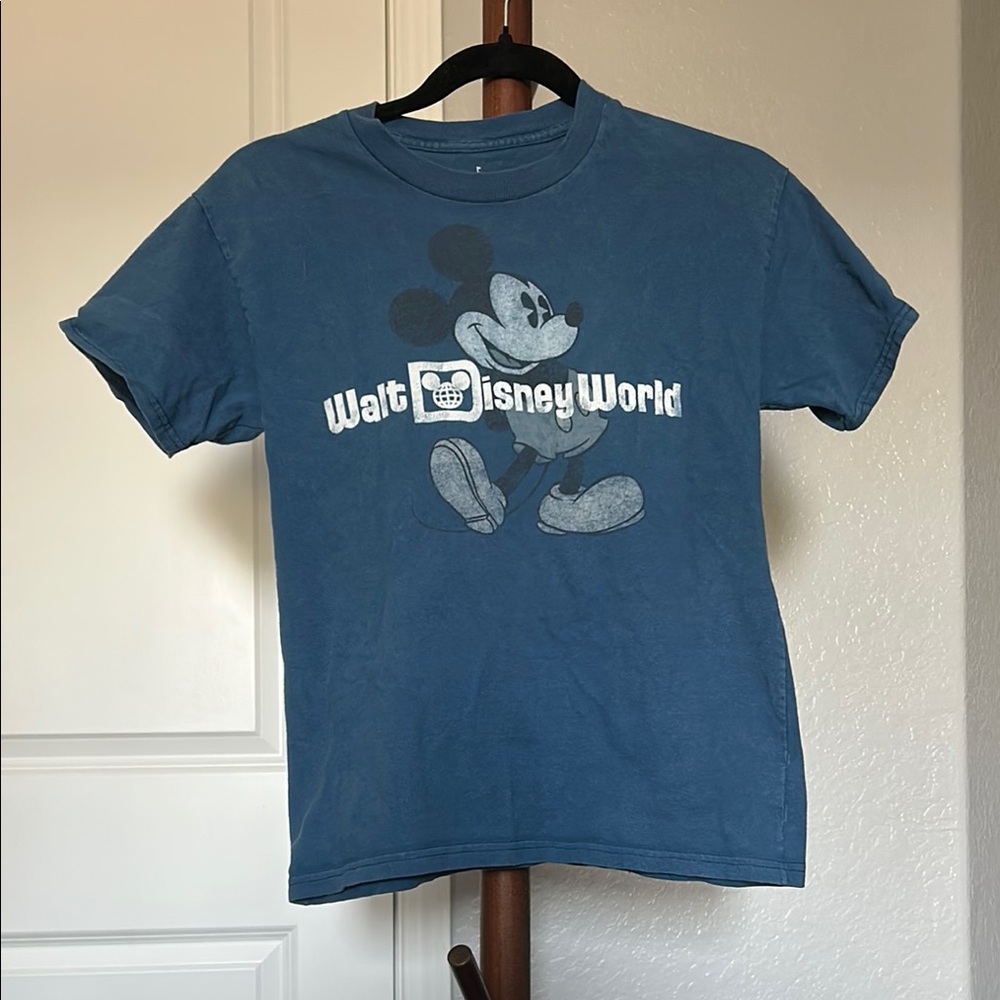 Unisex Youth Walt Disney World Blue Mickey Mouse T-Shirt Size Large |A198 - Picture 1 of 4